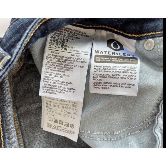 Levis Womens 721 Jeans 33 Dark Blue Wash High Rise Skinny Cotton Blend Stretch - Picture 9 of 10